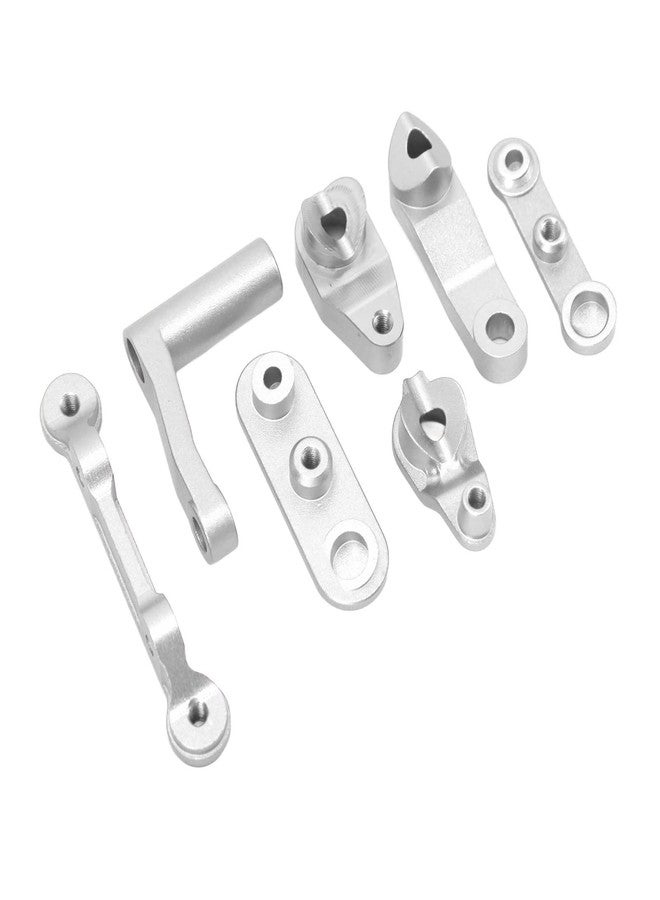 Jauarta RC Steering Assembly Aluminum Alloy Upgrade Part RC Steering Bellcrank Set for LOSI Baja Rey Rock Rey 1/10 RC Cars (Silver) - Image 2